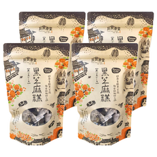 良食草堂 黑芝麻糕 200g (傳統糕點、獨立包裝、香醇濃郁), 4袋