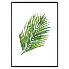 花草生活 黃椰子 框畫, 59.4 x 42cm, 黑色