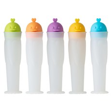 Flyto 企鵝矽膠冰棒模具 5件組, 1組, 綠色、橙色、紫色、黃色、藍色