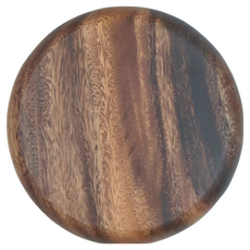 相思木製圓形餐盤, 棕色, 1個