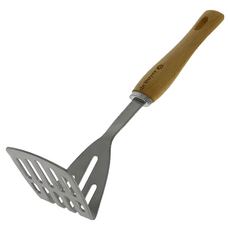 de Buyer 畢耶 蜂蠟木柄 不鏽鋼調理搗泥壓勺, 1個