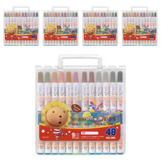 SIMBALION 雄獅 奶油獅 可水洗彩色筆 48色 安全無毒, 5盒