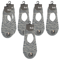 D&G 炫彩樂福女襪套 6雙 Set, 22~25cm, 花藍