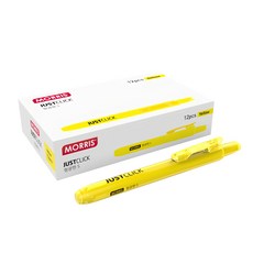 Morris Justclick S 按動式螢光筆 黃色 12入, 1個