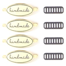 Knitt 橢圓手工金屬標籤, 4個, 金色