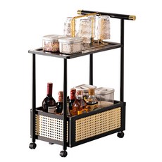 HAPPY LiFE 推車置物架 50cm 12240, 黑色, 2層