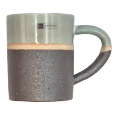 美濃燒 KAI Orizon 拼接大手把馬克杯 - 陶瓷 240ml, 綠色, 1個