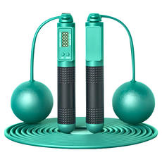 ANTIAN 智能計數跳繩 無繩/有繩 減肥健身兩用, 18 x 12 x 5cm, 墨綠色, 1組