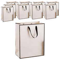 手提袋, 適用飾品小物, 小禮盒, 蛋糕, 瓶罐等, 25 x 13 x 32cm, 白底黑邊, 10組