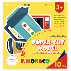 FLOWER MONACO 兒童趣味造型剪紙 3歲以上 紙模型, 電器, 10張, 1個