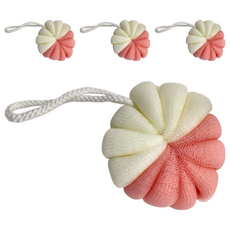 小麥購物 南瓜沐浴球 Y983, 粉色 + 咖色 顏色隨機, 4個, 1組