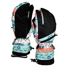 WELL FIT 威飛客 GOWELL 防水滑雪手套 - L, 三指波希米亞, 1雙