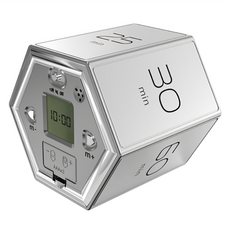 HEXAGON 六角計時器 1/5/10/25/30/60分鐘 白色/黑色/銀色 塑膠材質 倒計時, 單一商品, 1個