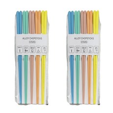 愛佳家居有限公司 多巴胺色耐熱玻璃纖維筷子五雙組, 馬卡龍, 5雙筷子, 2組