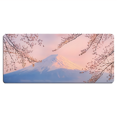 油畫系列超大遊戲滑鼠墊，80*40cm, 富士山櫻花, 1個