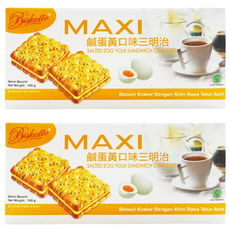 Biskotto MAXI 愛炫三明治餅乾 鹹蛋黃口味, 160g, 2盒