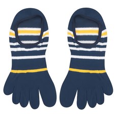 ELLE HOMME 條紋深履 健康五趾襪 純棉面紗搭配彈性紗, 25-27cm, 藍色