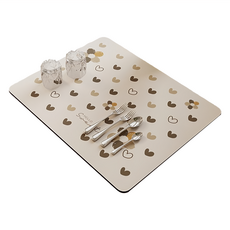 菓拉小舖 矽藻泥瀝水軟墊 快速吸水, 大(50 x 40cm), h 愛心花, 1個