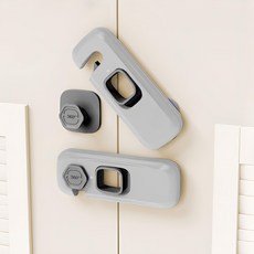 上手家居 對開兒童安全鎖10件組, 1組, 灰色