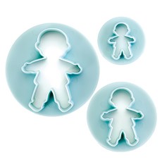 ibili Sweet 大小餅乾模3件組 男孩, 藍色, 1組