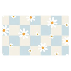 PVC防油防水皮革地墊 短款, 雛菊格子, 1個