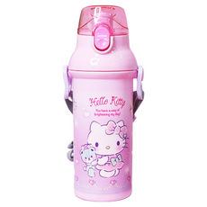 LiLFANT 直飮水壺附背帶 480ml 凱蒂貓, 粉色, 1個