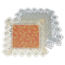 J&N 瑰麗蕾絲桌巾 2入, 瑰麗桔, 36 x 36cm, 1組