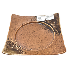 日本製 備前織部吹角皿, 1個