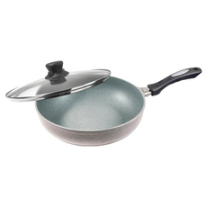 PEACETAR 必仕達 澳洲原礦手工鑄造大理石IH導磁不沾鍋/深平底鍋, 30cm, 1個