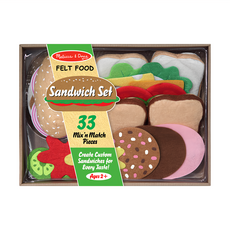 Melissa&Doug 瑪莉莎 玩食趣 家家酒玩具組, 毛氈三明治組 多色, 1組
