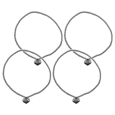 鈦赫茲愛心項鍊，圓珠部分6mm 愛心高寬厚1.9*2.5*0.8公分, 4條