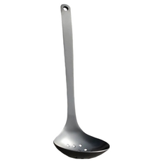 日本304不鏽鋼質感漏勺 瀝水快速 廚房必備, 消光黑, 1支, 23 x 7cm