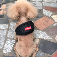 迷彩風 寵物腰包 黑色 滌棉, M, 深色, 1個