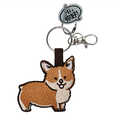 Hi 你好 刺繡鑰匙圈, 柯基, 1件