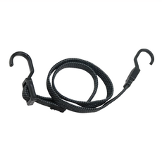 Wild Peak 野峰 扁平可調彈性繩, 100cm, 鋼芯掛勾, 1.8公分寬, 抗紫外線, 黑灰色