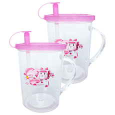 ROBOCAR POLI 波力 單耳吸杯, 250ml, 粉色, 2個