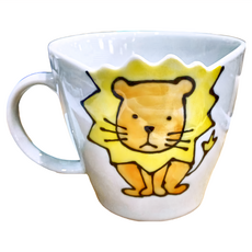 獅子與蝴蝶馬克杯 160mL 陶瓷材質 適用溫度-30°C~100°C, 1個