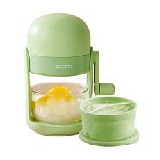 ecoco 意可可 刨冰機 標配, 薄荷綠, 1個, 刨冰機 + 雙色冰盒