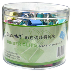 SCHMIDT 司密特 彩色烤漆長尾夾 122, 19 mm, 1桶, 1桶