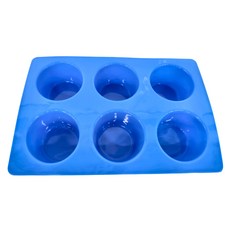 AHA 一法 6杯矽膠模 大 食品級矽膠 耐熱230度 耐冷-40度 適用蛋糕模與皂模, 藍色, 1個