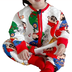 Shinchan 蠟筆小新 秋冬全棉質無痕防踢被, 120碼, 紅腳踏車小新