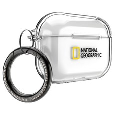 NATIONAL GEOGRAPHIC 國家地理 AirPods Pro 保護殼 輕巧防護 附登山扣環 方便攜帶, 透明色, 1個