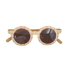 Grech&Co 兒童款 兒童經典二代 圓框 墨鏡 嬰幼童用, 18個月~6歲, 格紋黃