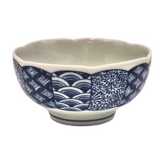 佐和陶瓷 小缽 陶瓷材質 容量160ml 適用溫度-30°C~100°C 日本產, 花里藍祥紋, 1個