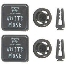 John's Blend 車用芳香劑 方形夾式 - 白麝香 主體+補充錠1入, 2個