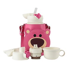 BEDDYBEAR 杯具熊 四葉草兒童保溫壺, 特寫草莓熊, 630ml, 1個