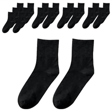 一次性壓縮免洗襪 Set 10雙 吸濕透氣 親膚材質, 黑色, 男女均碼(36~43適用)