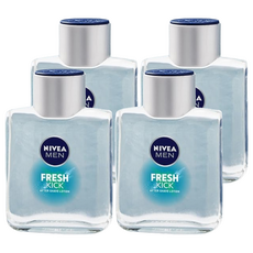 NIVEA 妮維雅 男士鬍後護膚乳液 Fresh Kick 薄荷&仙人掌水 清爽保濕, 100ml, 4瓶