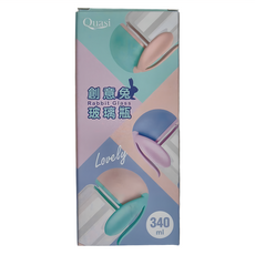 Quasi 創意兔玻璃瓶, 藍色, 340ml, 1個