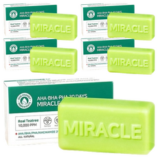 SOME BY MI 30天奇蹟淨顏美肌皂 蘊含植物成分萃取 敏感肌適用 去除肌膚老化角質 補水保濕 全身皆可適用, 95g, 5個